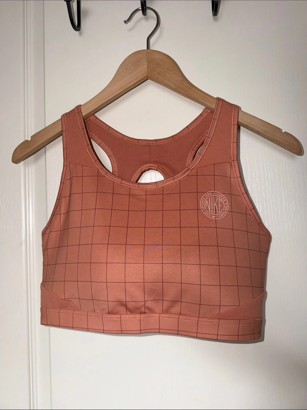 Nike Rust Grid High-Impact Racerback Sports Bra